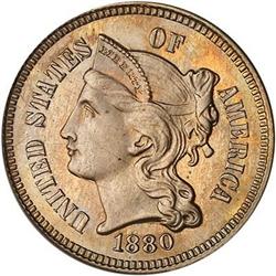1880 Nickel 3C PCGS PF67