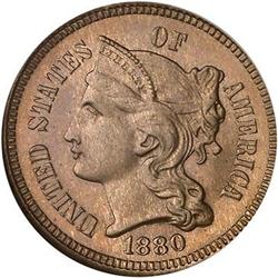1880 Nickel 3C NGC PF66