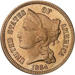 1884 Nickel Three Cents PCGS PR67 CAM