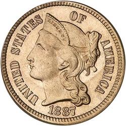 1887 Nickel Three Cents. 7 over 6 PCGS PR66 CAM