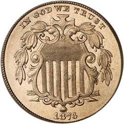 1876 Shield Nickel PCGS MS66