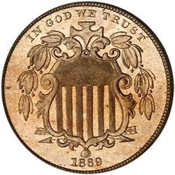 1869 Shield 5c PCGS PF66