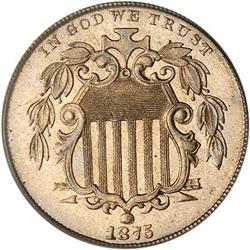 1875 Shield 5C PCGS PF65