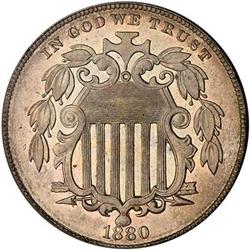 1880 5c PCGS PF65