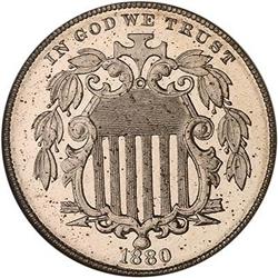 1880 Shield 5C NGC PF64 Cameo