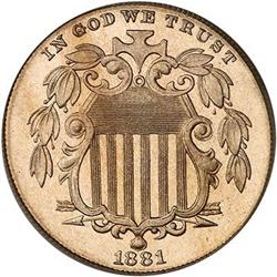 1881 Shield Nickel PCGS PR67 CAM