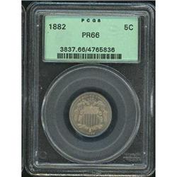 1882 Shield 5C PCGS PF66