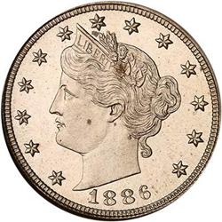 1886 Liberty 5C NGC PF64 Cameo