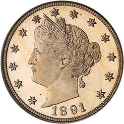 1891 Liberty Nickel PCGS PF66 DCAM