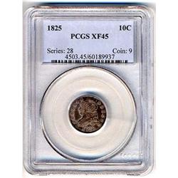 1825 Capped Bust Dime PCGS XF45