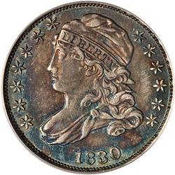 1830 Capped Bust Dime. Medium 10C PCGS AU55
