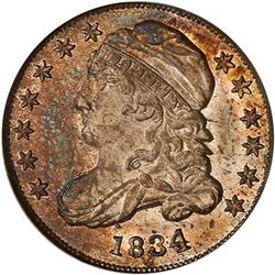 1834 Capped Bust Dime. Large 4 PCGS MS63