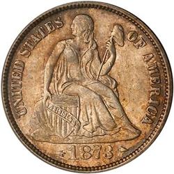 1873 Liberty Seated 10c Arrows PCGS MS64