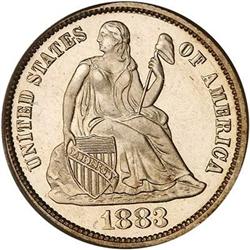 1883 Liberty Seated 10C PCGS PF66
