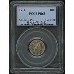 1912 Barber 10C PCGS PF63