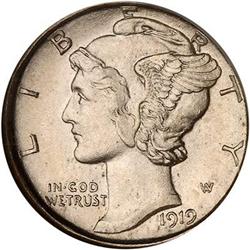 1919-D Mercury Dime NGC MS66