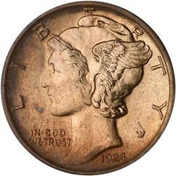 1924-S Mercury Dime PCGS MS64 FB