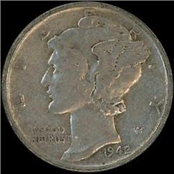 1942/1 Mercury Dime RAW