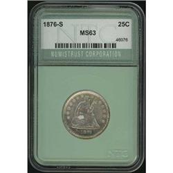 1876-S Liberty Seated Quarter Dollar NTC MS63