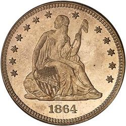 1864 Liberty Seated Quarter Dollar PCGS PR65