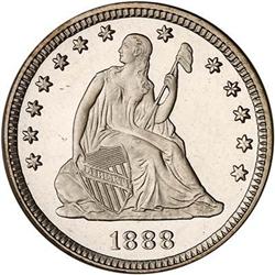 1888 Liberty Seated 25C PCGS PF66 DCAM
