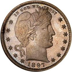 1897 Barber Quarter Dollar. NGC PF66