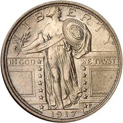 1917 Liberty Standing 25C Type 1 NGC MS66 FH