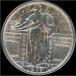 1917 Liberty Standing Quarter Dollar. Type 1 RAW