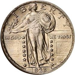 1923 Liberty Standing Quarter Dollar NGC MS67 FH
