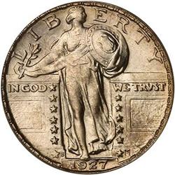 1927-S Liberty Standing Quarter Dollar PCGS MS66