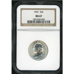 1941 Washington 25C NGC MS67