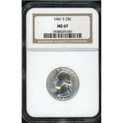 1941-S Washington 25C NGC MS67