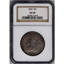 1808 Capped Bust 50C NGC AU58