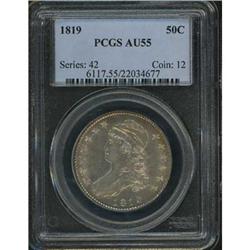 1819 Capped Bust Half Dollar PCGS AU55