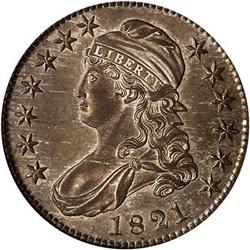 1821 Capped Bust 50C O-107, R-3 NGC MS63