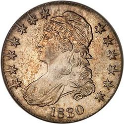 1830 Capped Bust Half Dollar. Small 0 PCGS MS63
