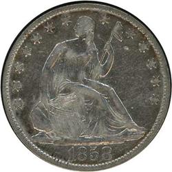 1858-O Liberty Seated Half Dollar RAW