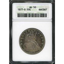1877-S Liberty Seated Half Dollar ANACS AU50