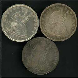 Set of 3 Liberty Seated 50C: 1840-O, 1859-O, 1871 RAW