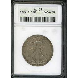 1929-D Liberty Walking Half Dollar ANACS AU53