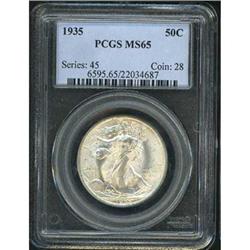 1935 Liberty Walking Half Dollar PCGS MS65