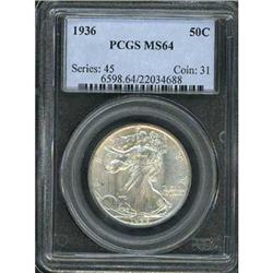 1936 Liberty Walking Half Dollar PCGS MS64