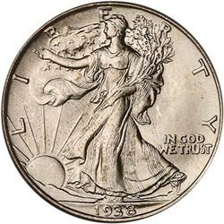 1938 Liberty Walking Half Dollar PCGS MS65