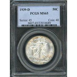 1939-D Liberty Walking Half Dollar PCGS MS65