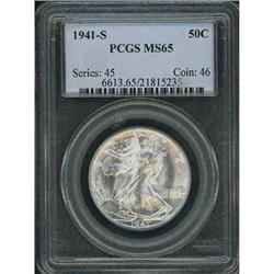 1941-S Liberty Walking Half Dollar PCGS MS65