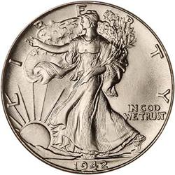 1942 Liberty Walking 50C NGC MS67