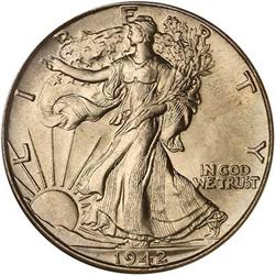 1942 Liberty Walking 50C NGC MS67
