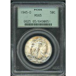 1945-D Liberty Walking Half Dollar PCGS MS65