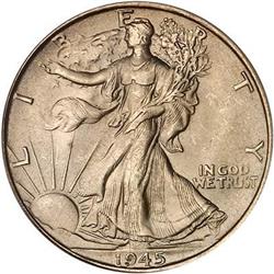 1945-S Liberty Walking Half Dollar PCGS MS66
