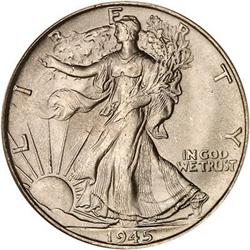 1945-S Liberty Walking Half Dollar PCGS MS66